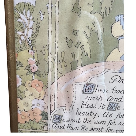 Vtg 1930s PRECIOUS MOTHER Poem Print Art Gold Frame Mother's Day Hanger 9" x 7" - Picture 11 of 16